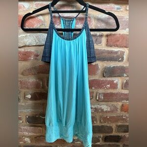 Lululemon Blue Patterned Sports Bra Tank Combo